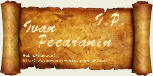 Ivan Pećaranin vizit kartica